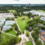 Aerial view of Stockholm University Buildings Sweden