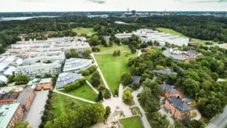 Aerial view of Stockholm University Buildings Sweden