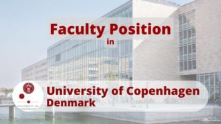 Faculty Position at UCPH University of Copenhagen, Denmark'