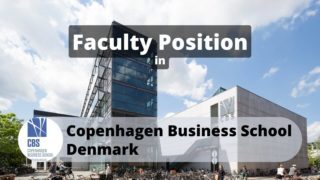 Copenhagen Business school Faculty Job vacancies -Positions in CBS Denmark'