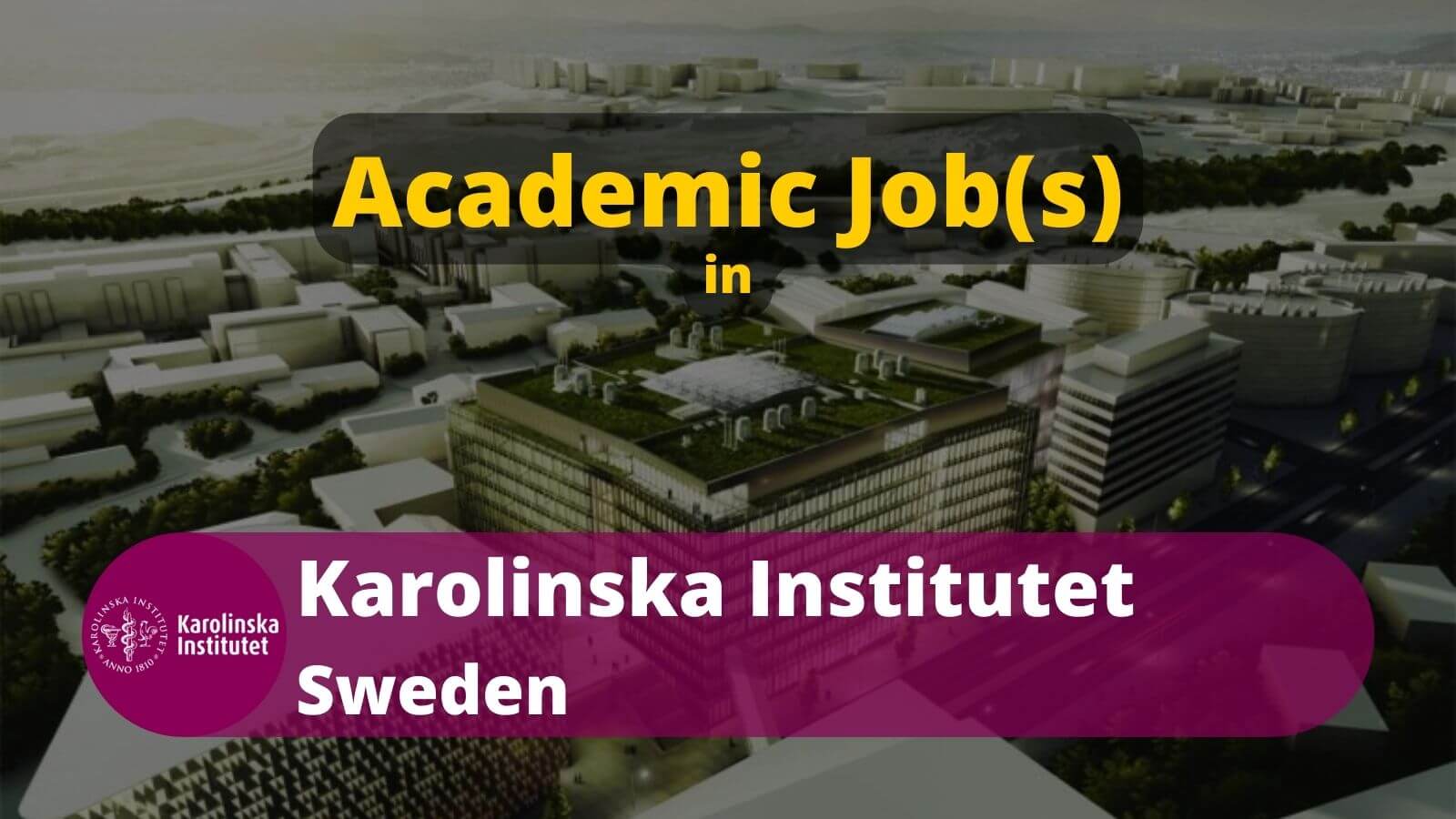 Academic job in Karolinska Institutet Sweden
