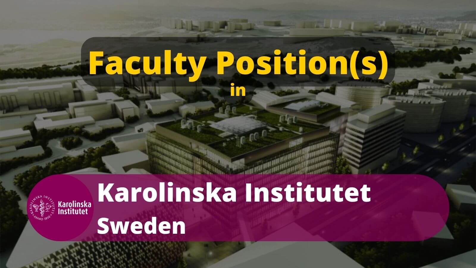 Faculty Position in Karolinska Institutet Sweden