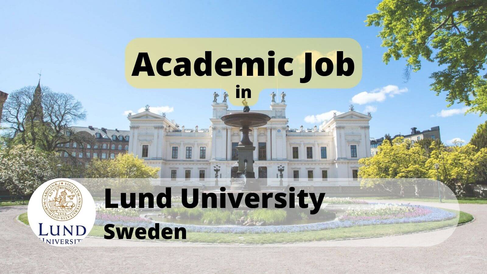 Academic Job in Lund University Sweden