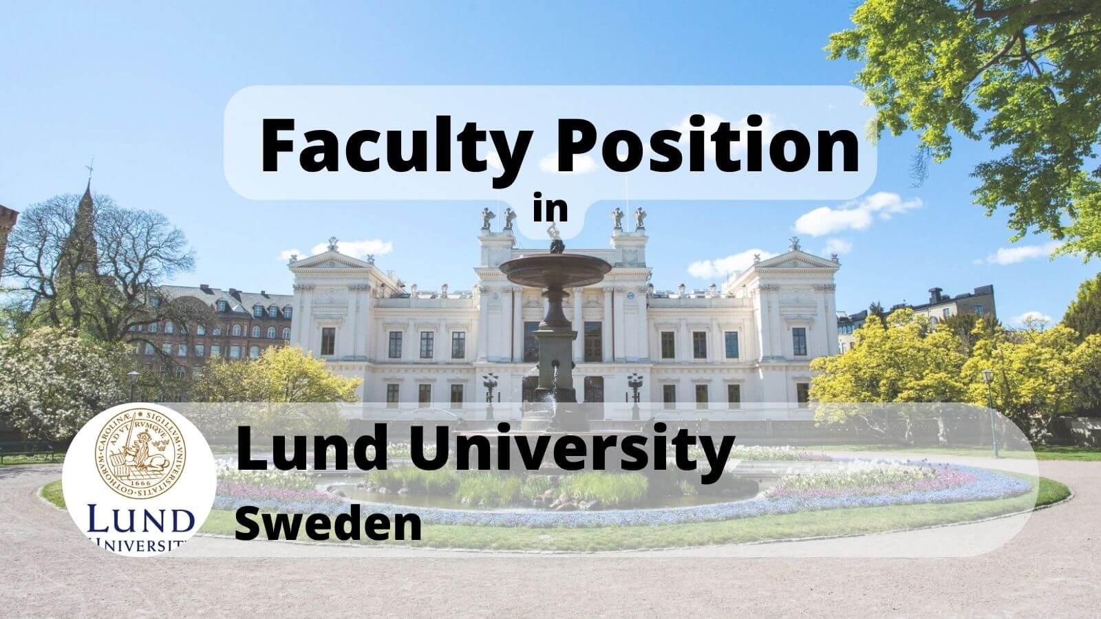 Faculty Position in Lund University Sweden