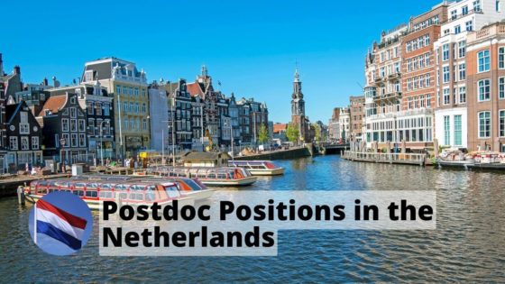 Postdoc Positions in the Netherlands - Background Amsterdam city scenic with Munt tower at Amstel river