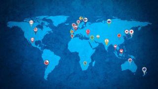 find academic jobs vacancies from different countries - image world map pinned with different locations
