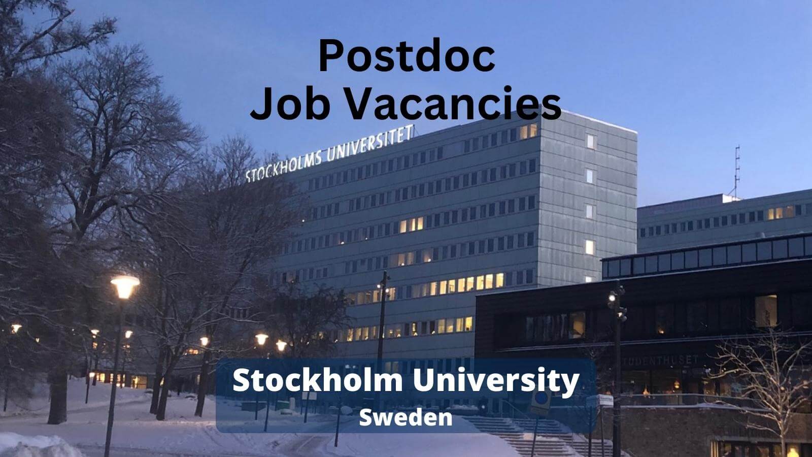 Postdoc Job Vacancies Stockholm University